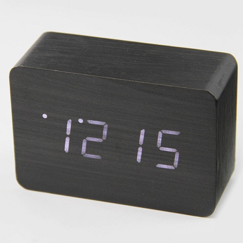 Small Digital Wooden Alarm Clock