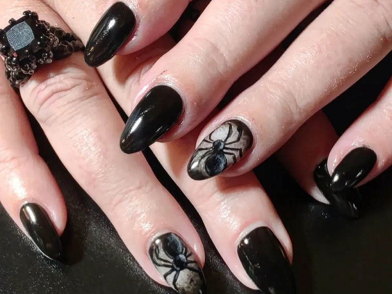 Spider Web Nail Art Designs