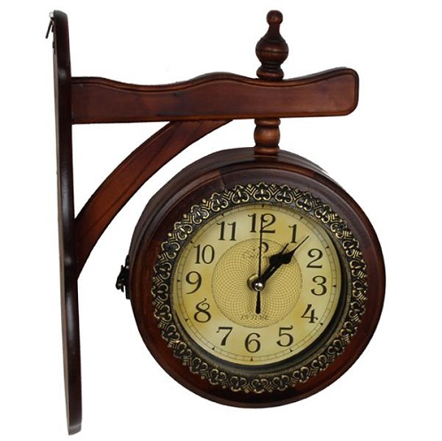 Vintage Wooden Hanging Clock