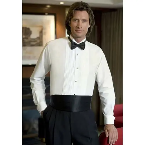 Lord West Men's Cotton Tuxedo Shirt Wing Collar NOW $19.99 Free Black Bow Tie