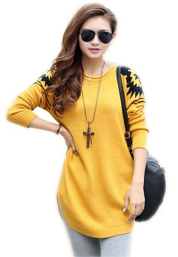 Women Loose Fit Sweater Light Yellow