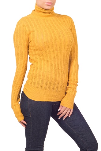 Women Ribbed Turtle Neck Sweater