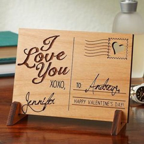 Wooden Table-Top Postcard