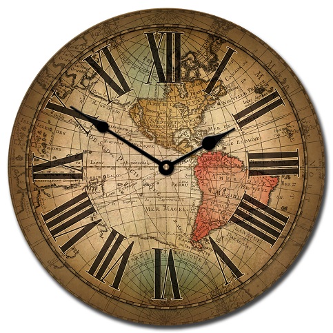 World Map Wall Clock Design
