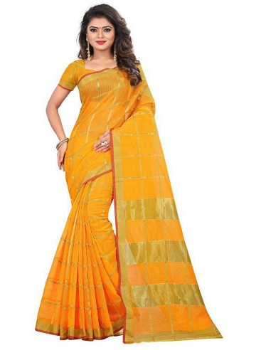 Yellow Cotton Sari