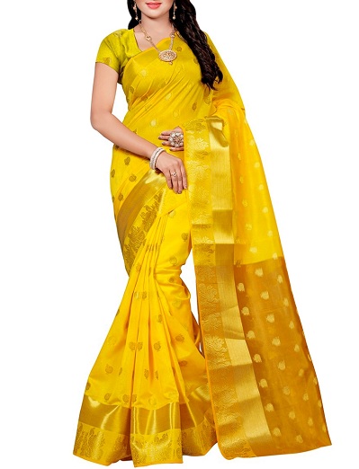 Yellow Kanjivaram Saree