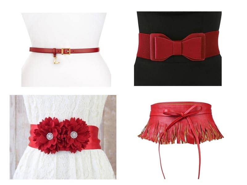 9 Latest Models Of Red Colour Belts For Women