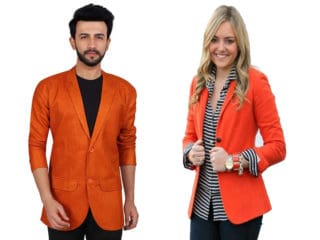 15 Modern Orange Blazers for Men & Women in Fashion