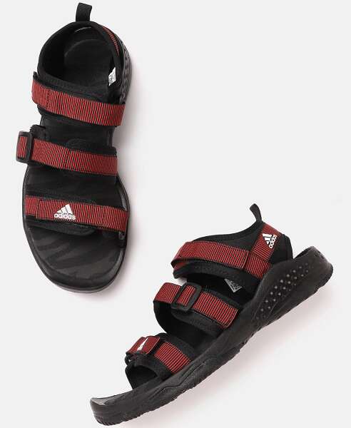 Adidas Red And Black Floaters