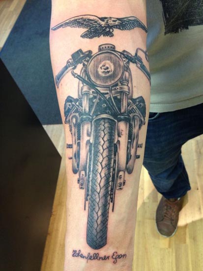 American Traditional Motorcycle Tattoos