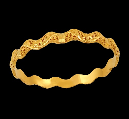 Curved Thick Gold Bangle