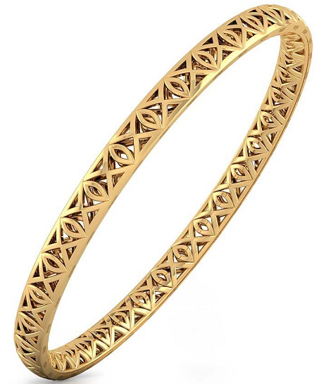 Cut Work Style Gold Bangles in 20 Gms