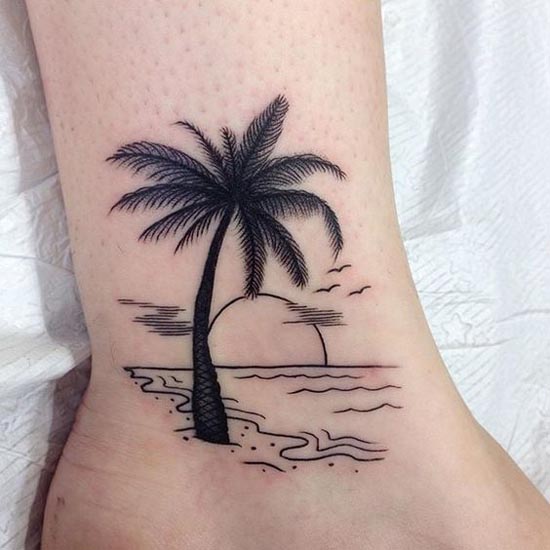 Buy Palm Tree Sun Wave Airplane Temporary Tattoo Tropical Online in India   Etsy