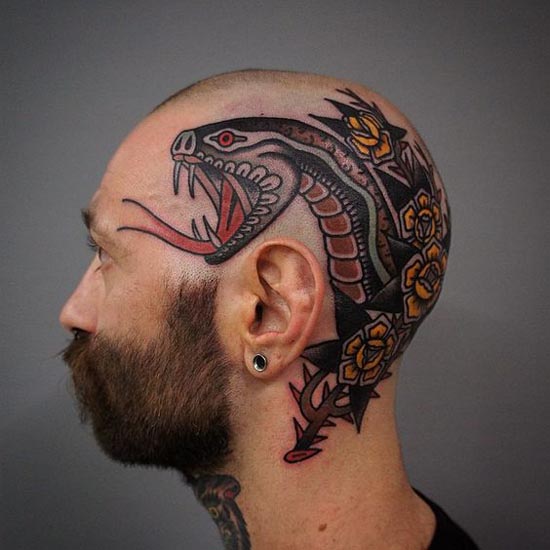 Head Tattoos For Women And Men 9