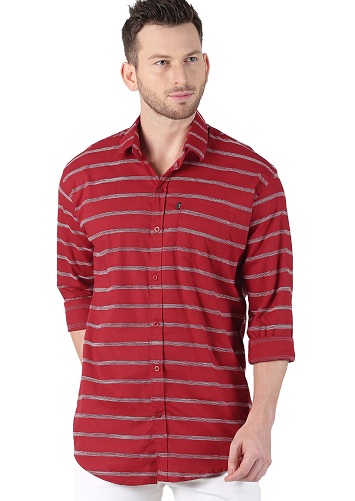 Long Button-Down Striped Shirt