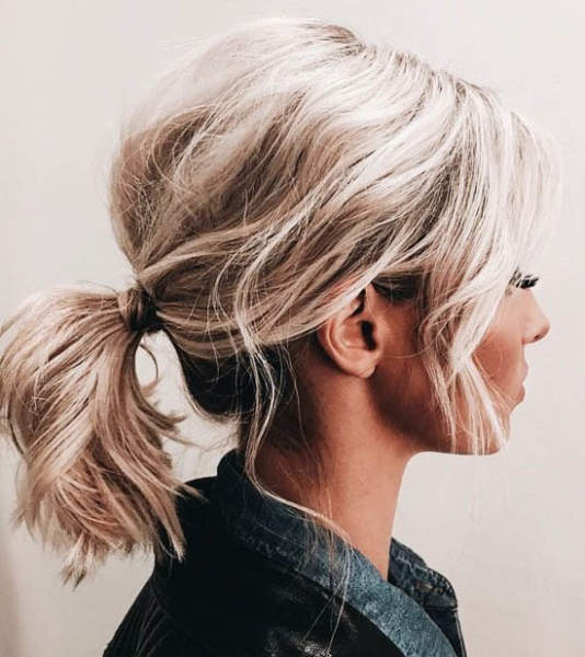 Messy Ponytail With Short Hair