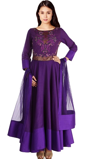 Purple Silk Salwar Suit