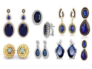 9 Royal and Navy Blue Colour Stone Earrings