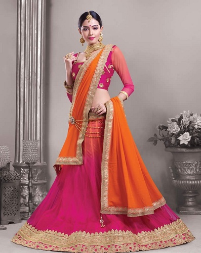 Shaded Colour Lehengas for Engagement