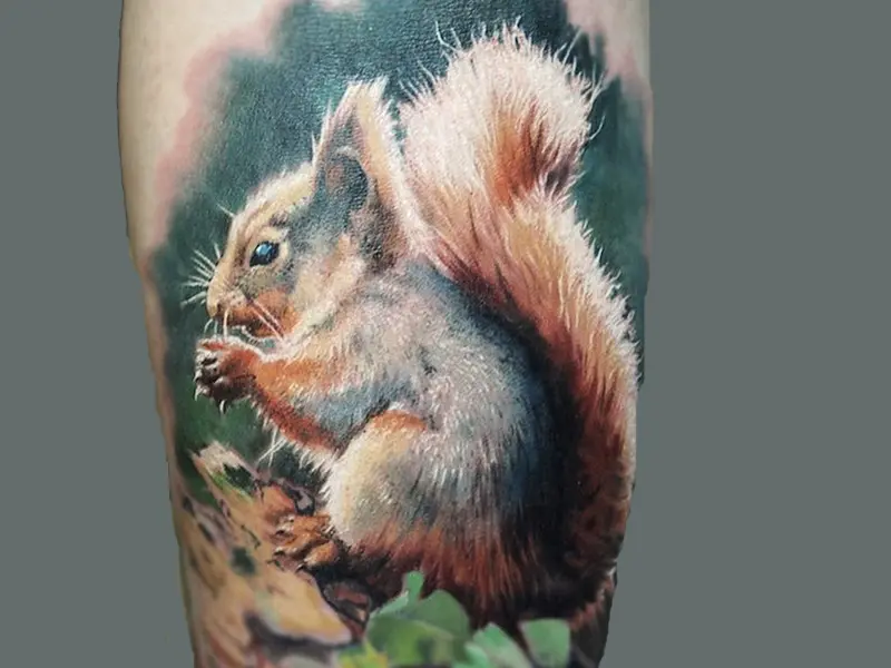 Cute Squirrel Tattoo Idea