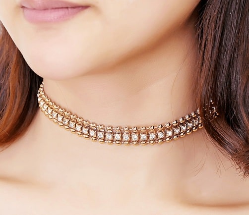 Studded Gold Choker Necklace