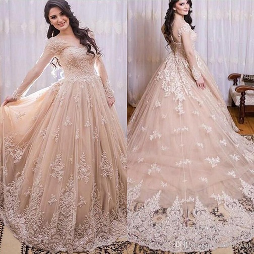 Long Sleeve Ball Gown