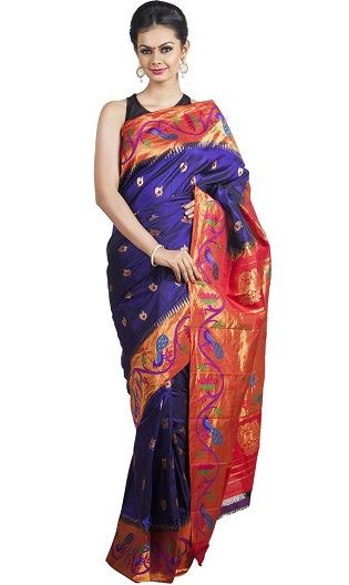 The Artistic Deep Blue Party Wear Saree