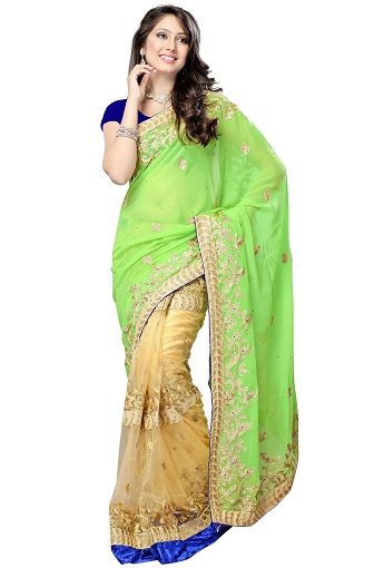 The Heavy Green Alluring Saree For Parties