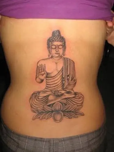 Buddha belly tattoo