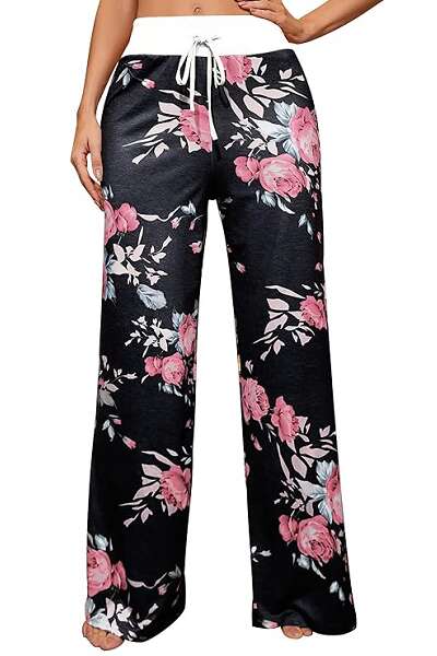 Women's Wide Leg Lounge Pants Incredibly Soft Lounge Pants Floral Lounging  Pants Color Choices 