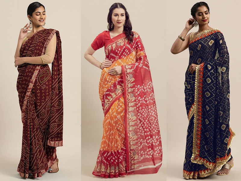 15 Authentic Designs Of Bandhani Sarees To Allure You