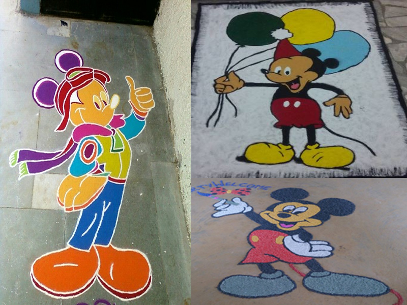 Mickey Mouse Rangoli