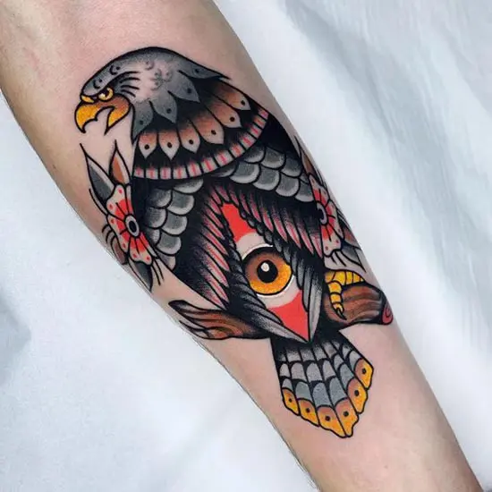 Full Sleeve ArmBone Tattoo Eagle Eye  Tattoo for a week