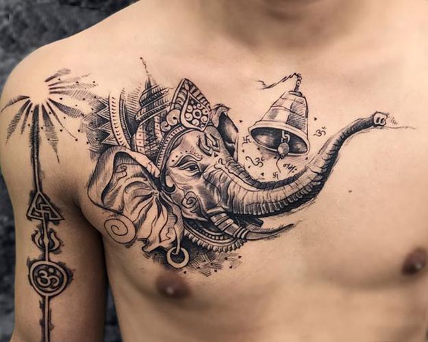 Lord Ganesha Tattoo abstract | Ganesha tattoo, Abstract tattoo, Trishul  tattoo designs