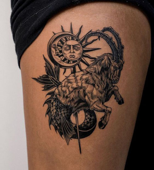 60 Capricorn Tattoos For Men - Astrological Ink Design Ideas | Capricorn  tattoo, Tattoos for guys, Tattoos