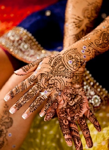 Floral Stones and Pattern Mehandi