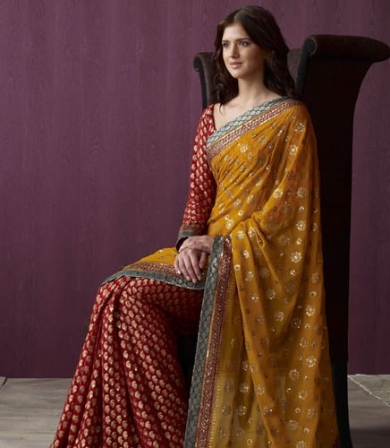 Silk And Synthetic Banarasi Saree