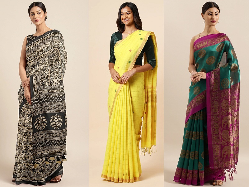 10 Stunning Models Of Khadi Sarees For Women With Traditional Look