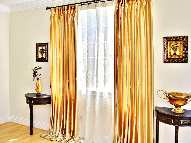 15 Latest Best Gold Curtain Designs, Gold Living Room Curtains