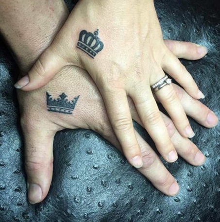 Couple Tattoos King and Queen