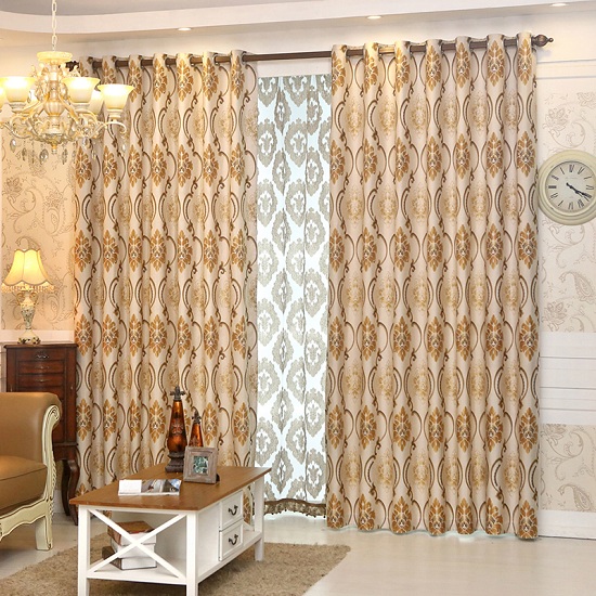 Gold Floral Curtains