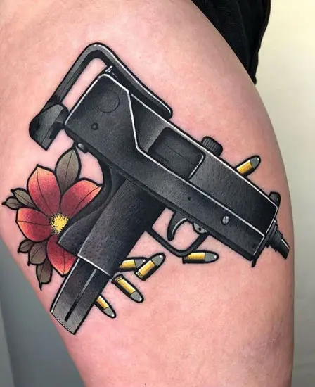 96 Gun Tattoos For Women Stock Photos HighRes Pictures and Images   Getty Images