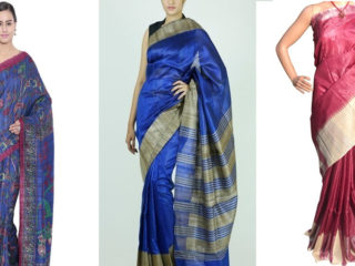 15 Modern Designs of Tussar Silk Sarees To Look Elegant