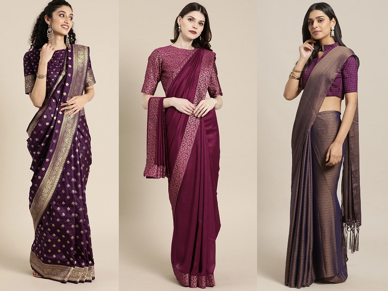 Purple Sarees 20 Stunning And New Designs For Bright Look