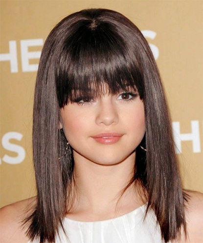 Selena gomez bangs haircut