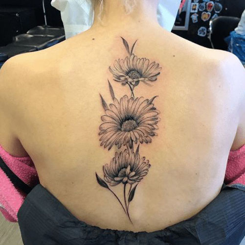 Daisy Tattoo Design On Back