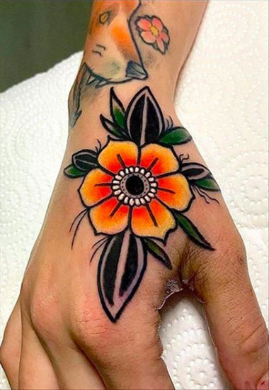 Daisy Tattoo Design On Hand