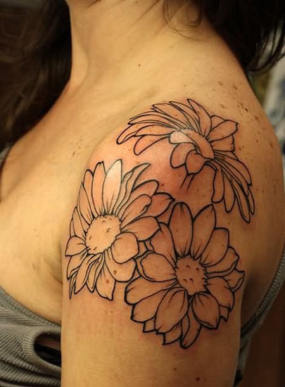 daisy shoulder tattoos