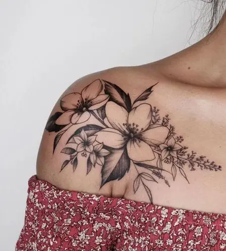 Aggregate 77 shoulder flower tattoo designs best  thtantai2