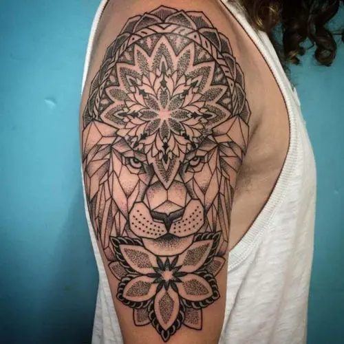 Lion Head Mandala Tattoo Design